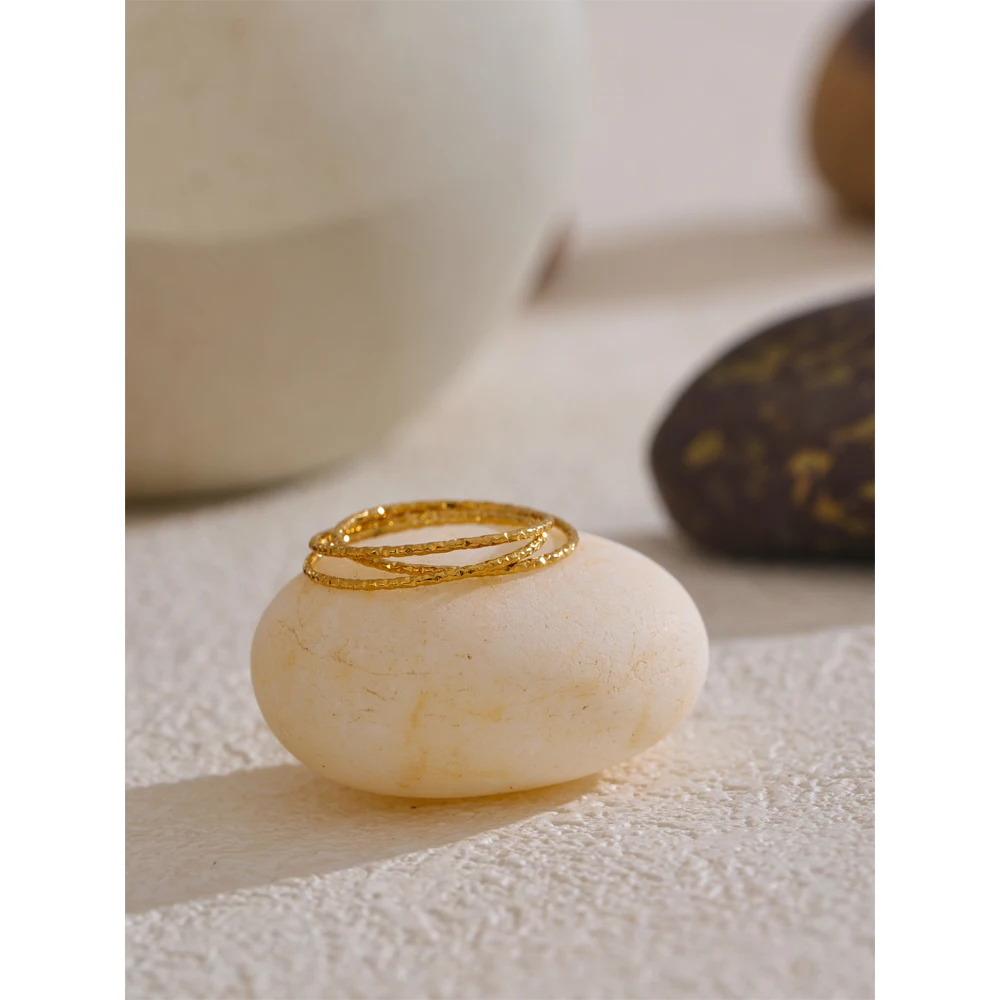 Yhpup Minimalist Layered Circle Stacked Ring