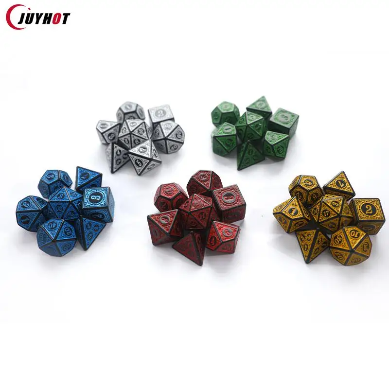 

7pcs/set Acrylic Opaque Colors Polyhedral Dice Set Astrology Dice Digital Dice Set D4 D6 D8 D10 D12 D20 For DND RPG Games