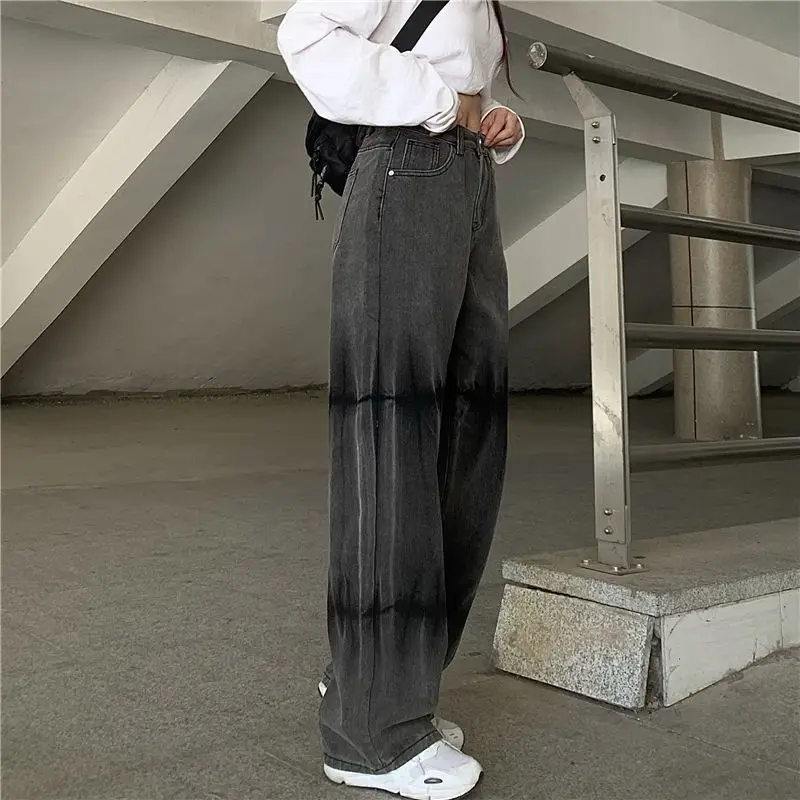 madewell jeans Vintage Jeans Women High Waist Thin Straight Trousers American Gothic High Street Wide Leg Baggy Trend Design Sense 2022 Spring straight leg jeans