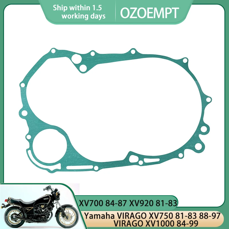 

OZOEMPT Engine crankcase Clutch cover gasket For Yamaha VIRAGO XV750 81-83 88-97 XV700 84-87 XV920 81-83 VIRAGO XV1000 84-99