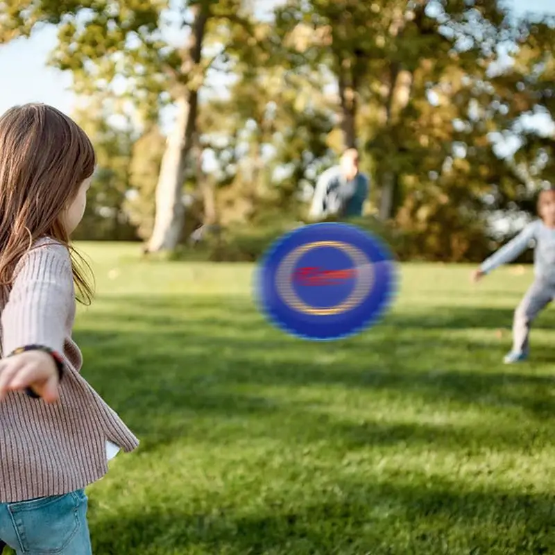 Light Up Flying Disc Toy Outdoor Flying Disc Game Ultra-soft Edge Colorful LED Spinner Toys For Night Backyard Garden