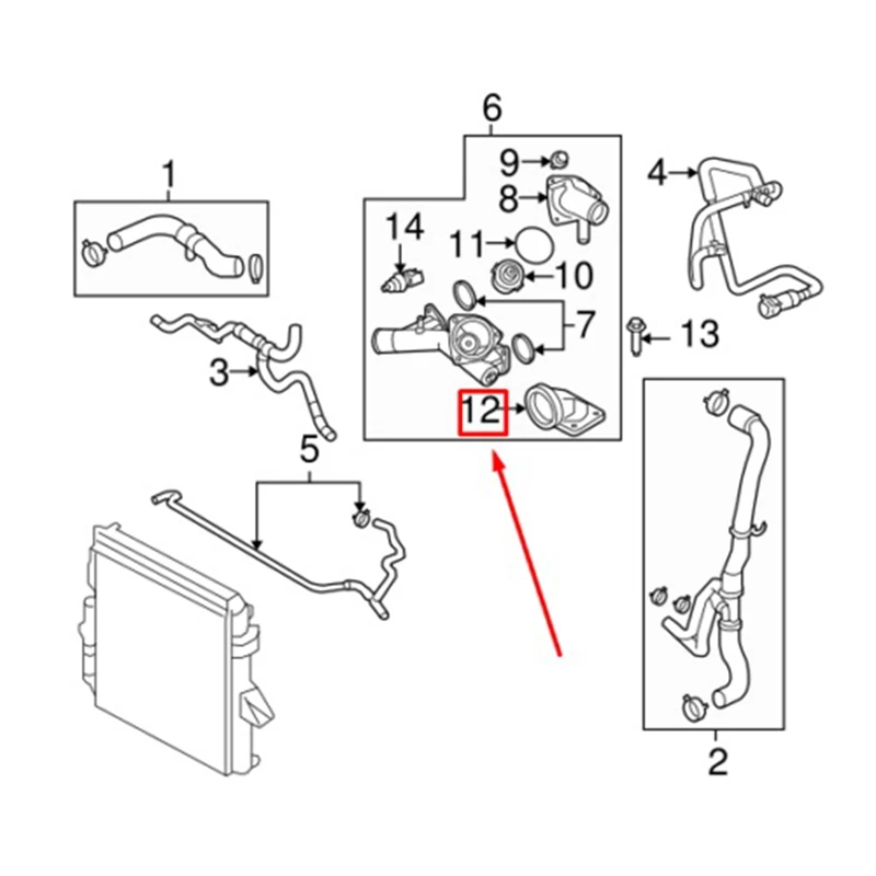 Pro -landrover auto voda průchod termostat obal coolant termostat ubytování PEH500140