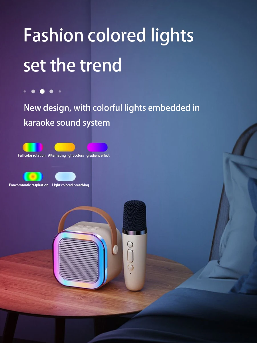 12 Pink Mini Machine, The Best Christmas Birthday Gift, Bluetooth Speaker With Wireless Microphone Player, Multiple_voghion.com