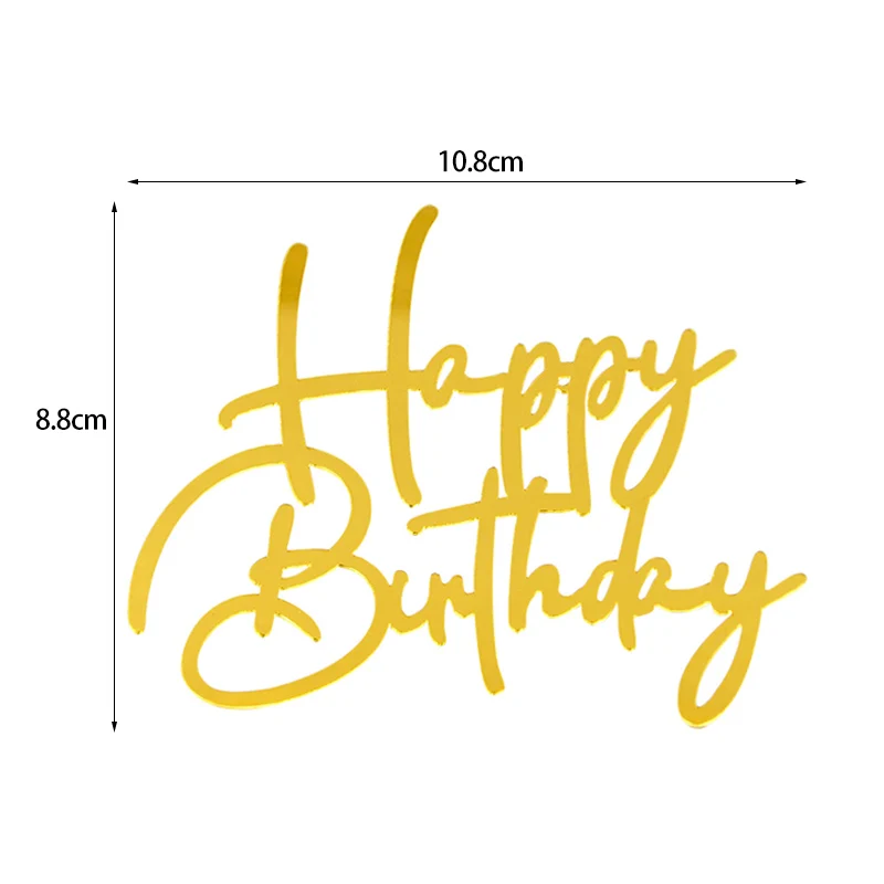 Goldene Acryl alles Gute zum Geburtstag Kuchen Topper Erwachsene Kinder Geburtstag Kuchen Dekoration Baby Dusche DIY Dessert Kuchen Einsatz Multi Stile – Detail 16