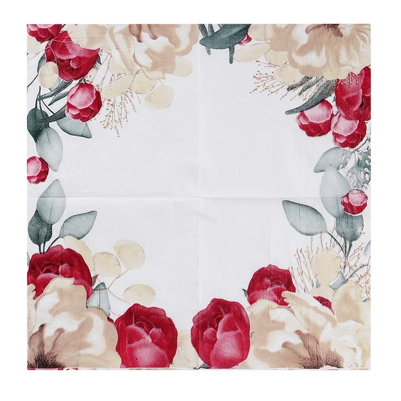 New Chinese Chinese Style Colorful Printing Paper Napkins Wedding Paper Butterfly Bone Bart Napkins Placemat 20pcs