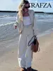 TRAFZA Women's 2-piece Retro Solid Color Zipper Bomber Jacket Sweatshirt + High-waisted Lace-up Women's Loose Velvet Pants Suit 3