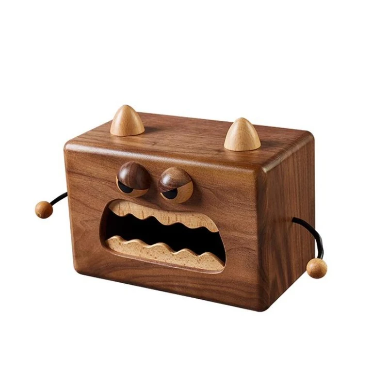 

Walnut Wooden Bedroom Desktop Tea Table Creative Cartoon Cute Solid Wood Home Paper Extraction Box