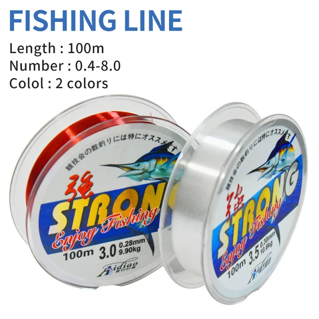 2.9-12.5LB Fishing Line Mainline 0.3-2.5 MM Monofilament Ice