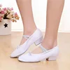 USHINE Low-heeled Canvas Teacher Practice Soft Ballroom Dance Shoes Salsa Tango Ballet Dance Shoes Children Girls Women 5