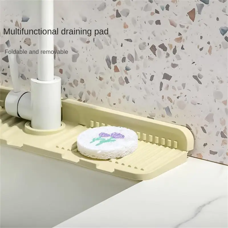 1/3pcs Kitchen Silicone Faucet Mat Water Ripples Faucet Water Catcher Mat Large Sink Splash Pad Countertop Protector Bathroom