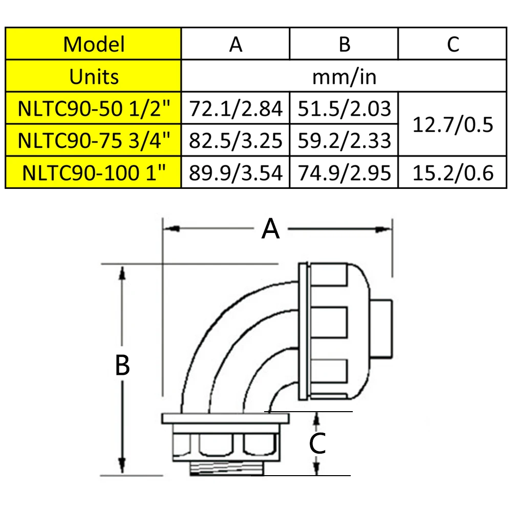 10pcs PVC Cable Connectors 90&deg; Liquid Tight Joint NPT Electrical Conduit Connectors Quick Connect NLTC90 1/2" 3/4" 1" Waterproof