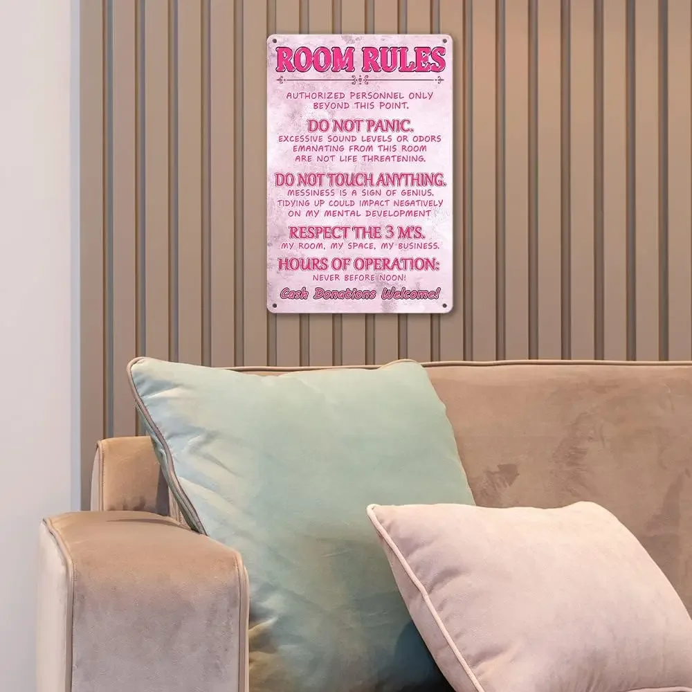 Pink Room Decor For Teen Girls Room Rules Sign Bedroom Door Decor Roba Carina Fun Room Signs For Teen Girl Estetica Cool