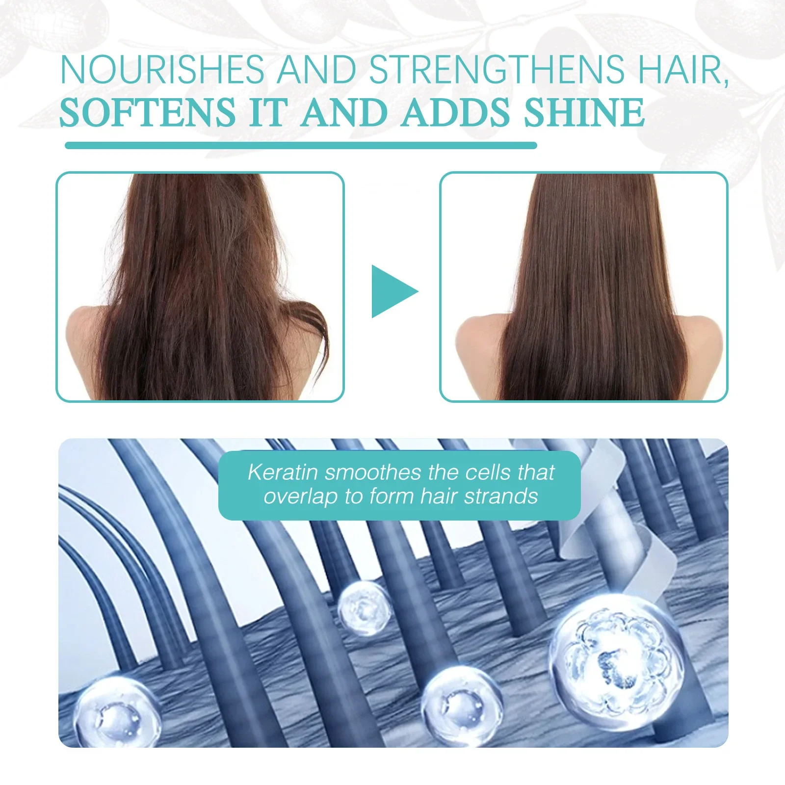 Hair Straightening Cream Protein Correcting Repair Damage Curly Hair Nourishing Smoothing Silk Gloss Keratin Treatment Care