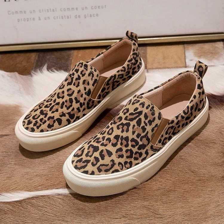 Women Sneakers Canvas Casual Shoes Fashion Leopard Print Shoes Slppers