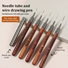 1Pcs Nail Art Syringe Stretcher With Cap Fine Brush French Strokes And Staining Light Therapy Nail Art Tools 2