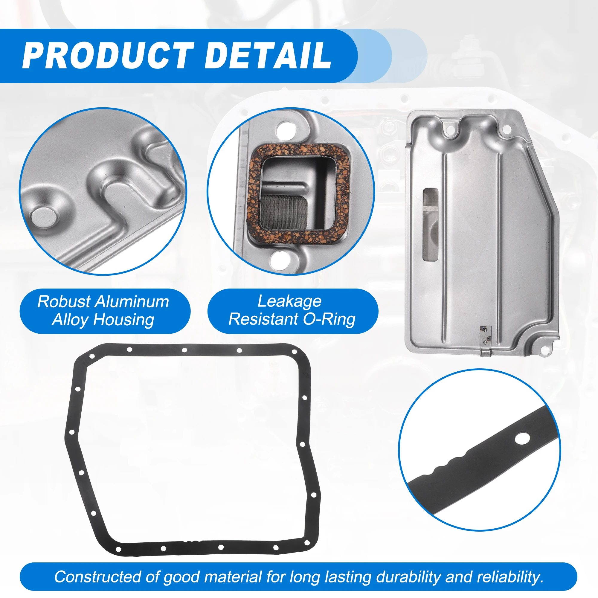 UXCELL A540 A540E Automatic Transmission Filter Kit CVT Oil Cooler Filter Oil Pan Gasket Kit Fit for Toyota Camry 1994-2003