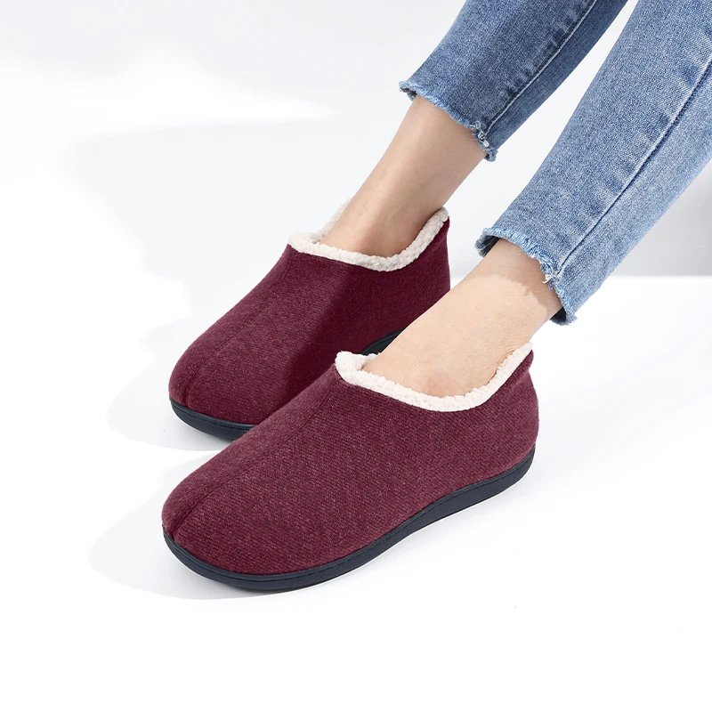 Comwarm Warm Fuzzy House Slippers For Women Indoor Soft Sole Non-slip Plush Slides Cozy Memory Foam Slippers Fluffy Cotton Shoes 2