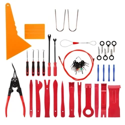Kit d'outils de dépose de garniture de voiture, 52 pièces, extracteur de garniture de voiture, jeu d'outils en plastique pour pince à Clip automatique 