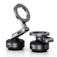 Universal Magnetic Car Phone Holder Mount with Vacuum Suction, Foldable 360° Rotation Compatible with IPhone & Samsung