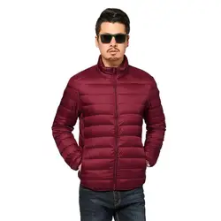 Men Winter Coat Fashion Hooded Down Jackets Solid Color Light and Thin Plus Size Coat Portable Slim Ultralight Down Parkas