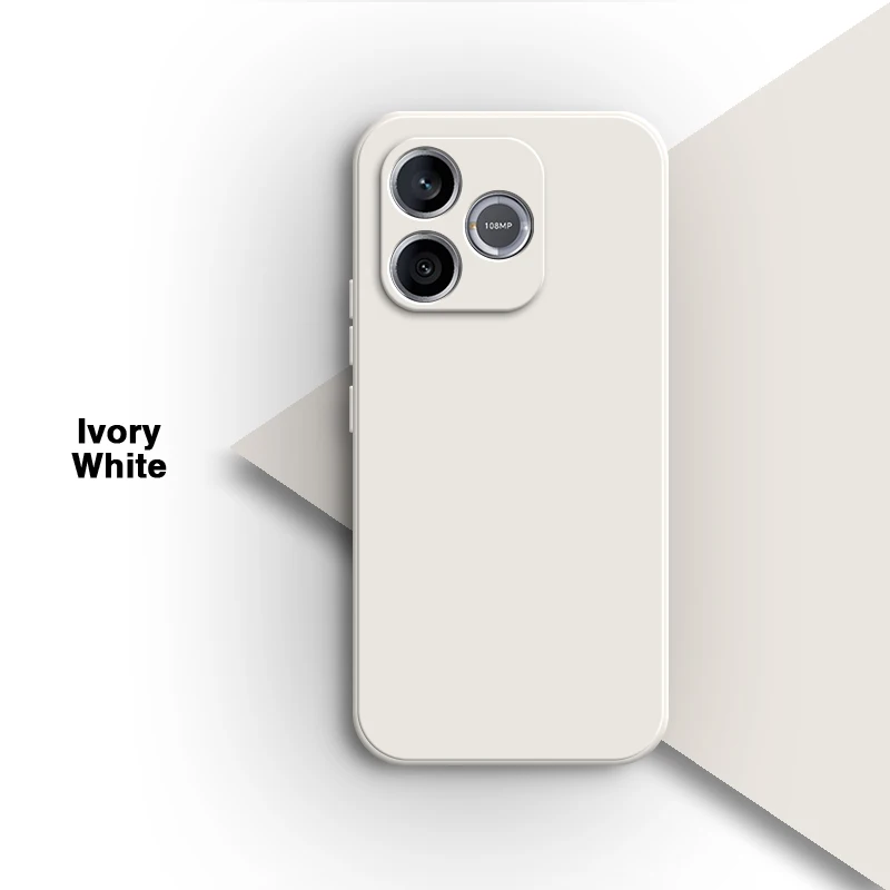 Square Candy Liquid Silicone Shockproof Phone Case Back Cover with Lens Protection