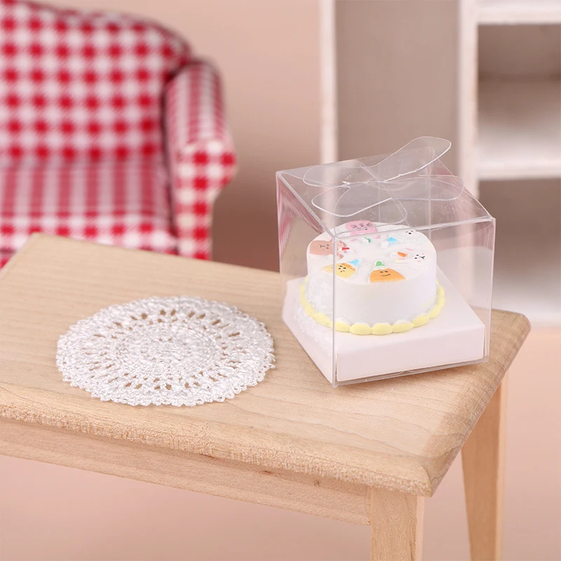 1/12 Scale Dollhouse Cake with Box DIY Dessert Miniature Food for Doll Accessories Toy Cute Home Decor Kids Pretend Play Toys 4