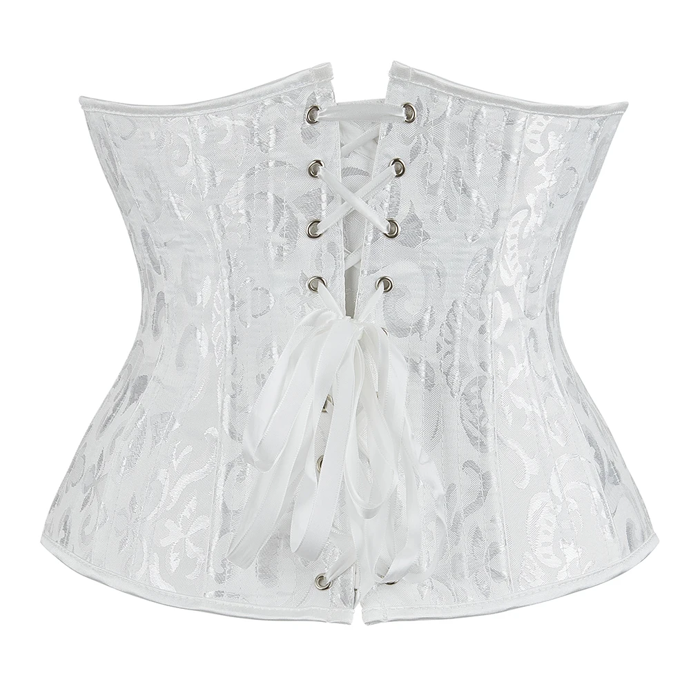 Plus Size Women Waist Cincher Shaper Hourglass Wasipe Underbust Corselet 26 Steel Boned Long Troso Corset With G String 2834#