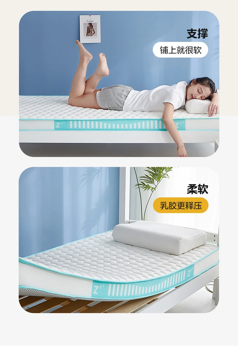 Description Picture 5 of itemFamily Mattress Thickened Sponge Tatami Latex Mat Single Mat 90cm Memory Cotton Upholstered Bedroom Furniture Accessories