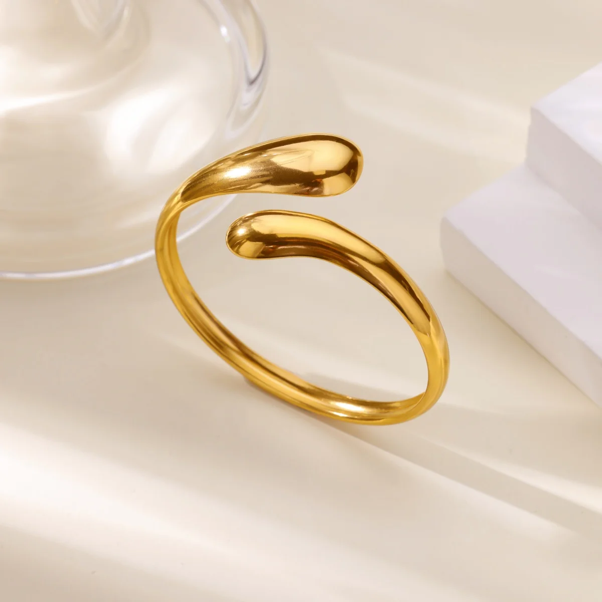Set 2 Bracciali Donna In Acciaio Inox Placcato Oro - Regolabili, Impermeabili, Con Confezione Regalo