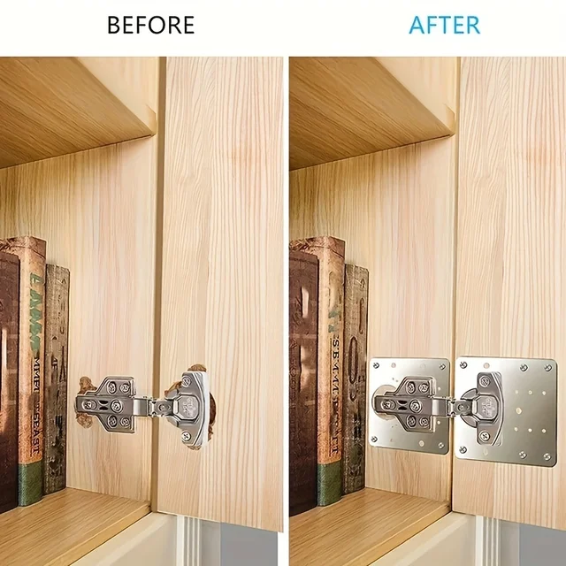 บานพับตู้ซ่อมแผ่นชุดตู้ครัวประตูบานพับแผ่นยึดหลุมแบนยึดรั้งวงเล็บเครื่องมือในครัวเรือน 5