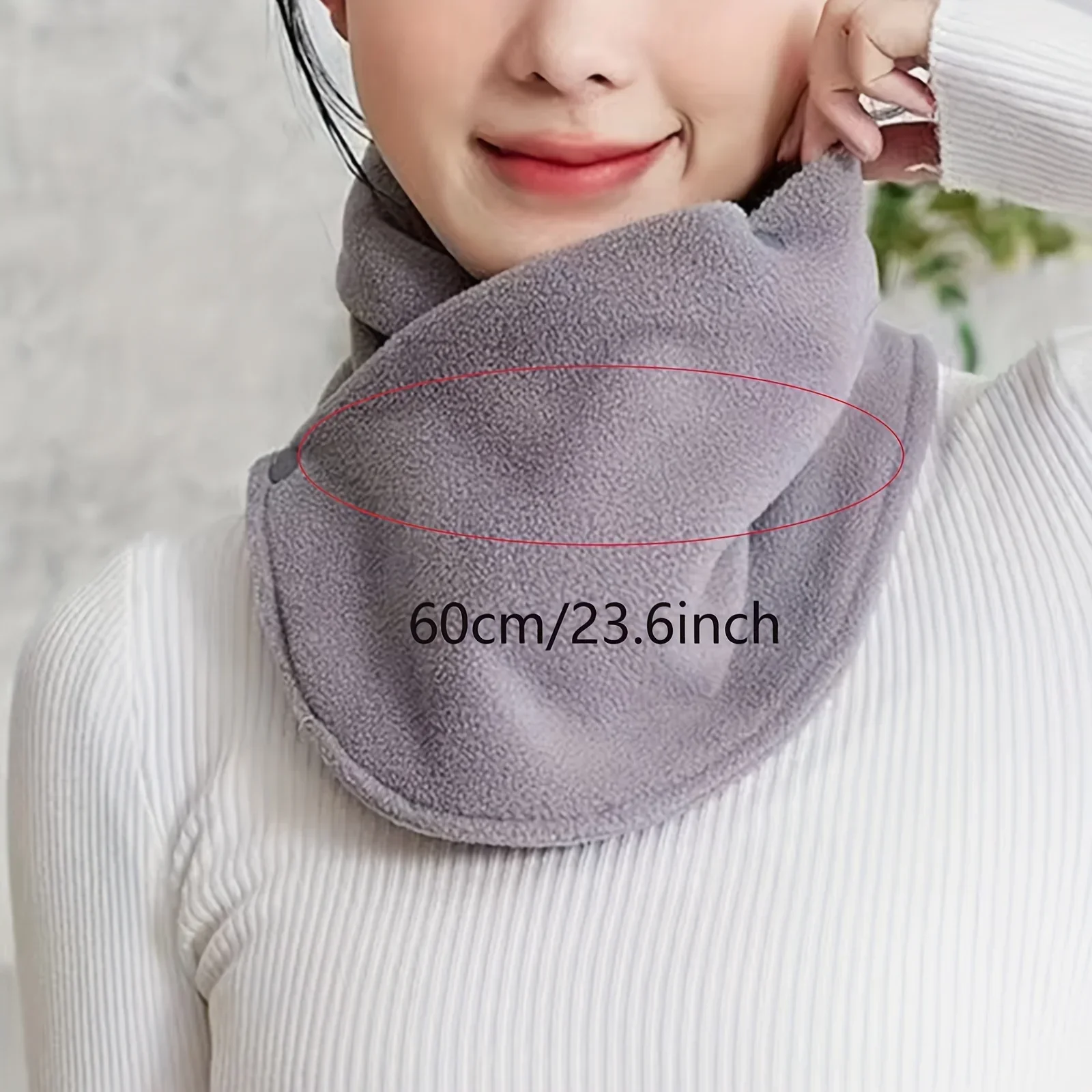 Winter Neck Scarf Thermal Anti-Cold Polar Fleece Riding Neck Gaiter Windproof Warm Men Women Snap Plush Running Neck Cover