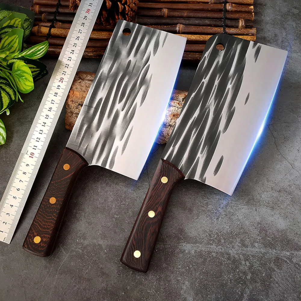 

High Carbon Wooden Handle Cutting Pork Bone Big Bone Knives Chopping Knife Meat Fish Slicing Vegetables Cutter Butcher Cleaver