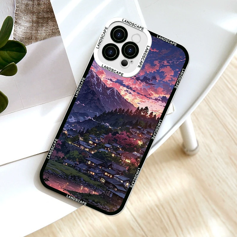 Japanese Anime Landscape Artistic Scenery Clear Phone Case