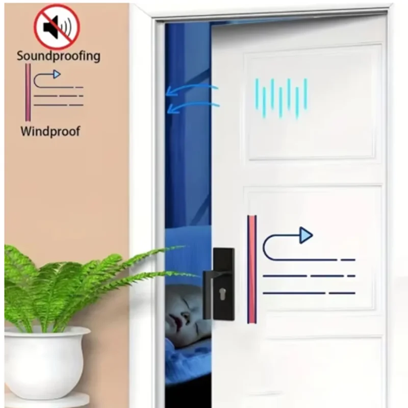 Weatherproof Soundproofing Self-Adhesive Door and Window Seal Strip - D-Shape, 6M Length