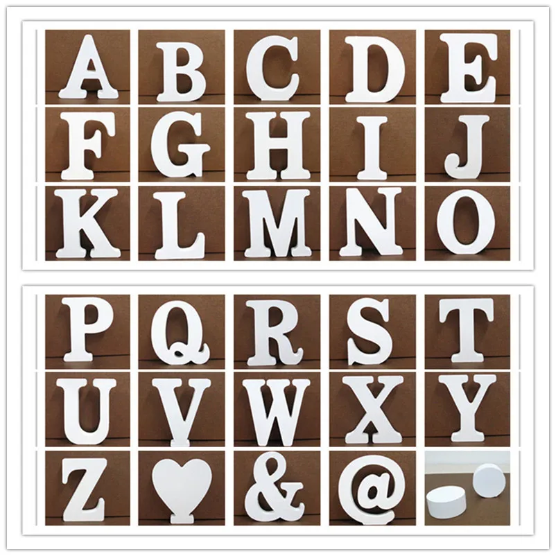 White Wooden Alphabet Letter - Personalized DIY Home & Event Decor, 10CM