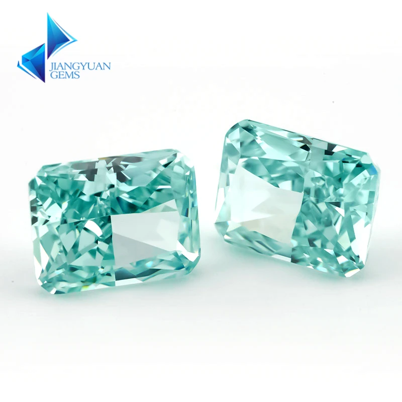 15 # Farbige achteckige, strahlende, Crushed-Ice-Schliff-Zirkonia-Steine 6x8mm 7x9mm 5A lose synthetische CZ-Edelsteine für die Schmuckherstellung