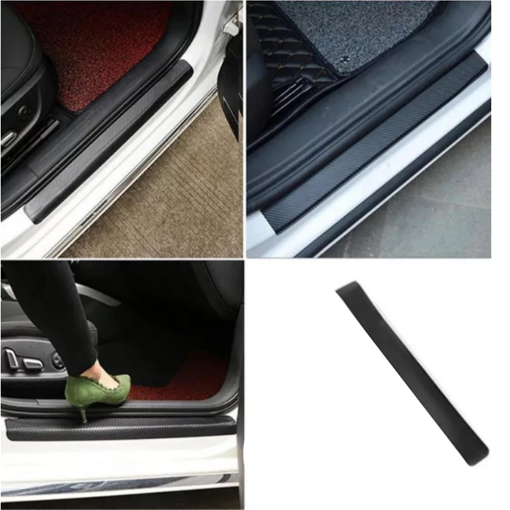 Universal 3D Carbon Fiber Car Sill Stickers For Volkswagen Vw Golf 5 6 7 Polo Passat B5 B6 Bora Tiguan