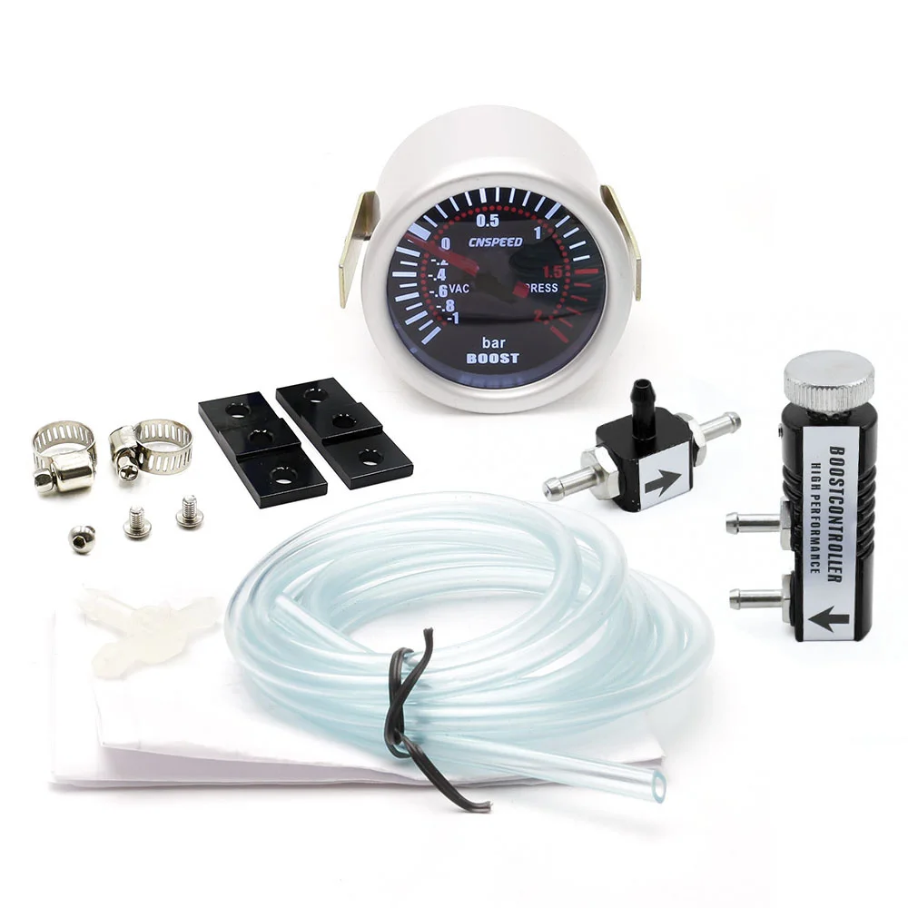 Evrensel 2 "52mm Turbo Boost göstergesi-1-2 Bar araba duman Len ayarlanabilir oto Turbo Boost denetleyici kiti 1-30 PSI