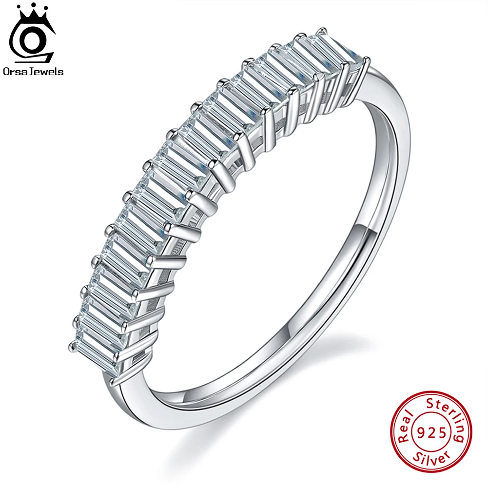 

ORSA JEWELS Real Brilliant Moissanite Eternity Ring 925 Sterling Silver Engagement Wedding Rings for Women Luxury Jewelry SMR74