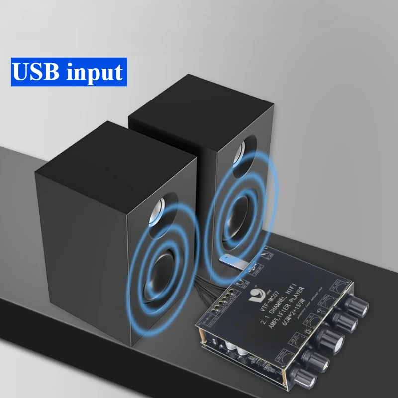 SOTAMIA TPA3116 서브우퍼 증폭기 보드 150W + 2x60W 2.1 채널 Bluetooth 증폭기 클래스 D USB Amplificador 홈 오디오 앰프