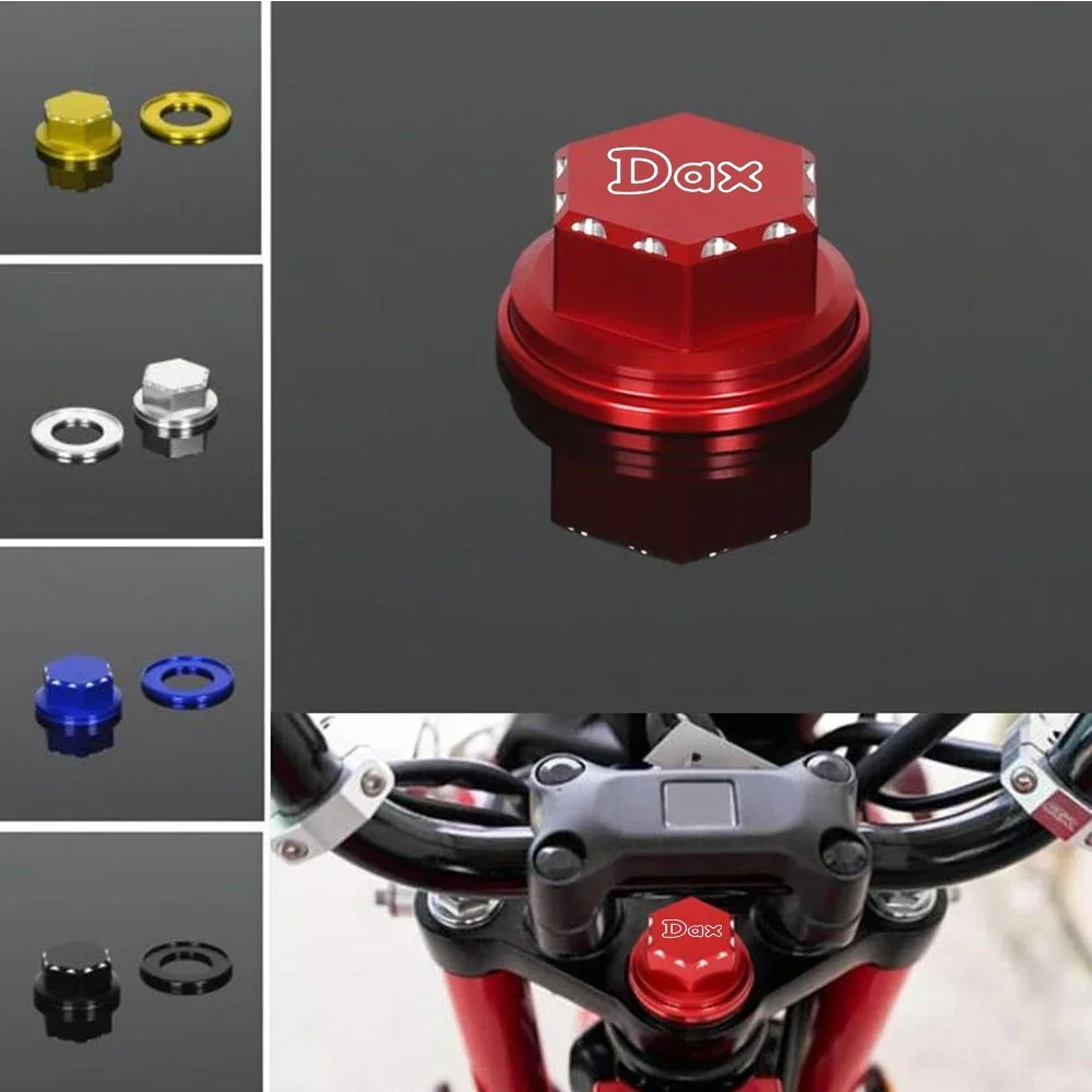 

3D CNC Шестигранная крышка шайбы рулевого стержня с логотипом DAX для Honda Monkey125 Dax125 MSX125 GROM 125 2018-2023