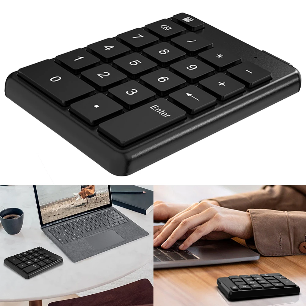 블루투스 무선 숫자 키패드, 휴대용 미니 숫자 키보드, 노트북 PC 회계 용품, 19 키 외부 숫자 패드