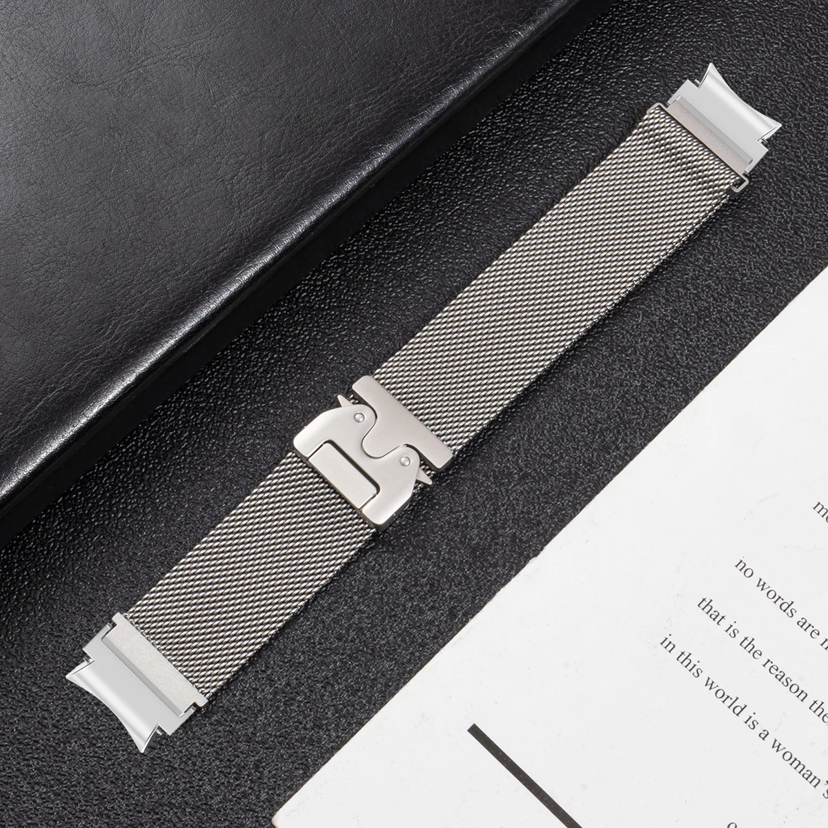 Stainless Steel No-Gap Metal Loop Watch Band Bracelet