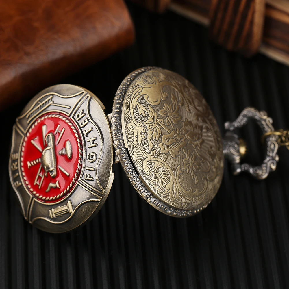 Reloj de bolsillo Retro de bronce para hombre, cronógrafo militar, Cuerpo de Marines de la Marina de los Estados Unidos, regalos para bombero