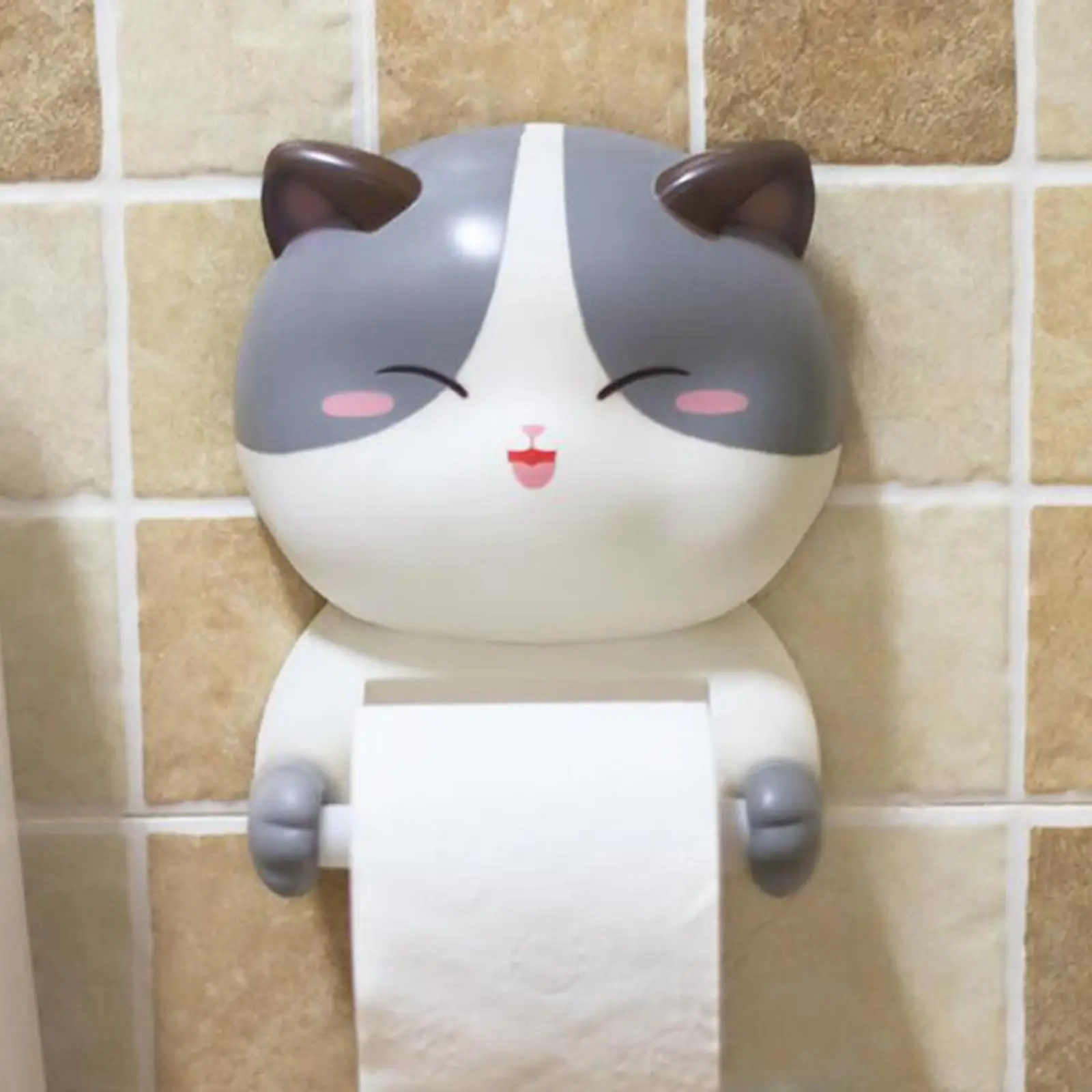 Creative Cat Toilet Paper Holder Tissue Towel Stand Rack Hanger Ornament