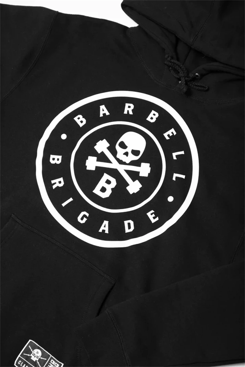 BARBELL BRIGADE Men Gym Hoodies Running Fitness Casual Cotton Hooded Sweatshirts Casual Outdoor Training Sports Pullover Hoodie