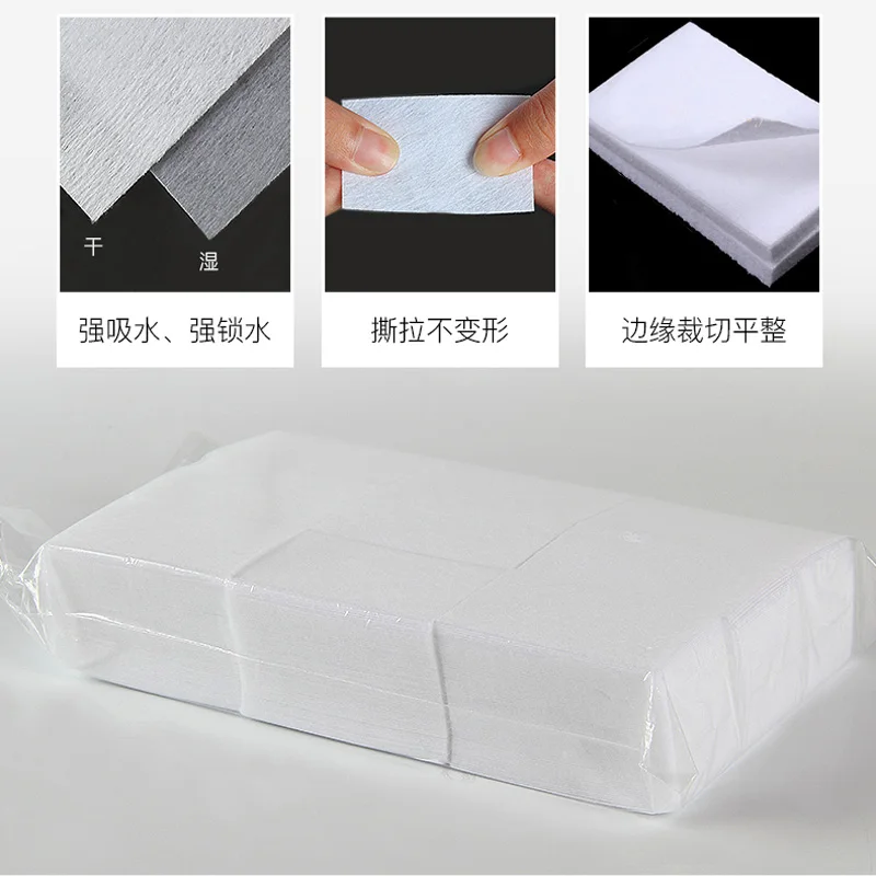 100/500/1000PCS Nail Polish Remover Cotton Lint-Free Wipes Cleaner Paper Pad Manicure Gel Polish Soak Off Remove Cotton Pads 3