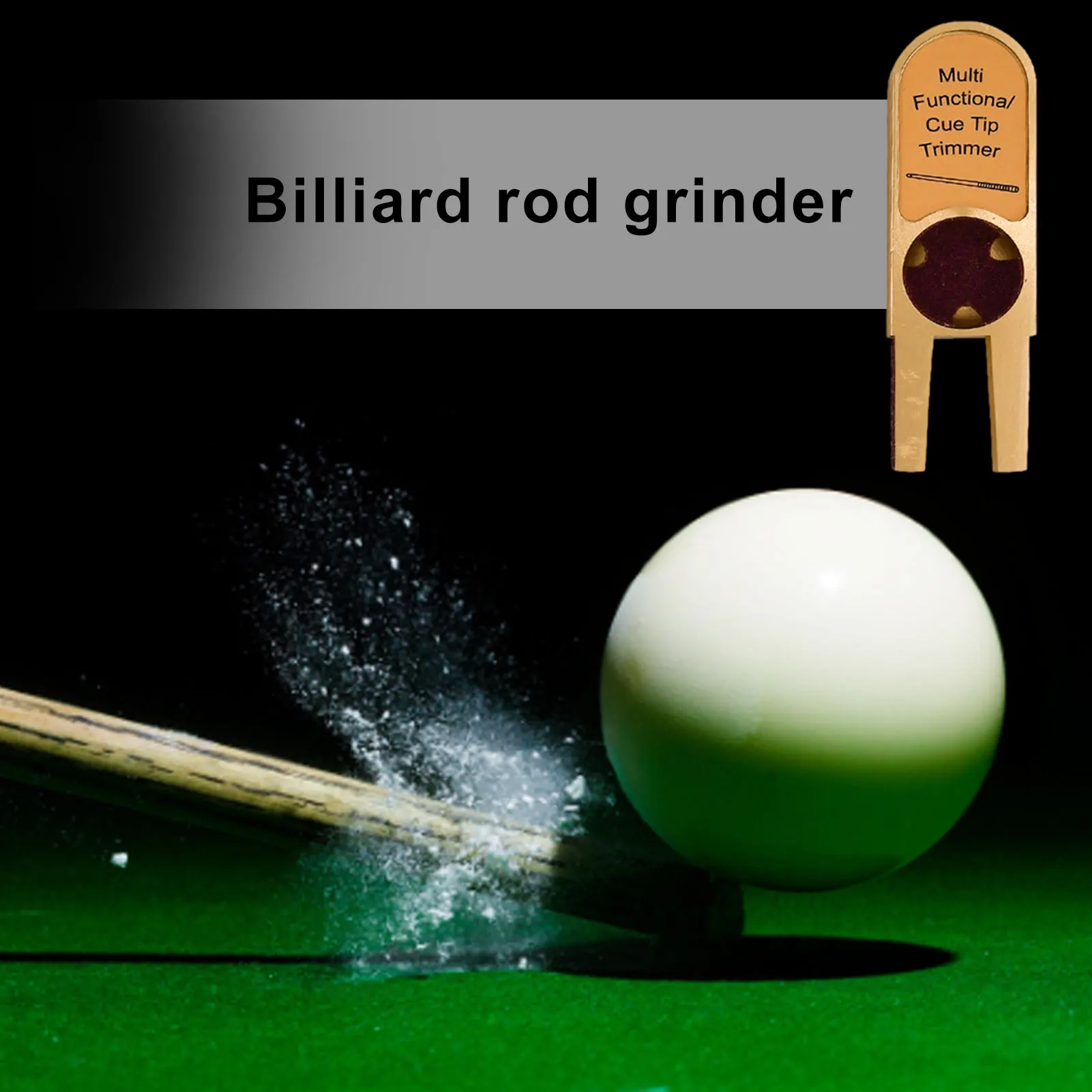 #QZO Muti-functional U-shape Billiards Pool Cue Tip Trimmers Repairer Tool 