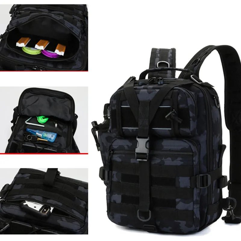 

Outdoor Large Capacity Chest Bag Multifunctional Fishing Bag Outdoor Sports one Shoulder Backpack