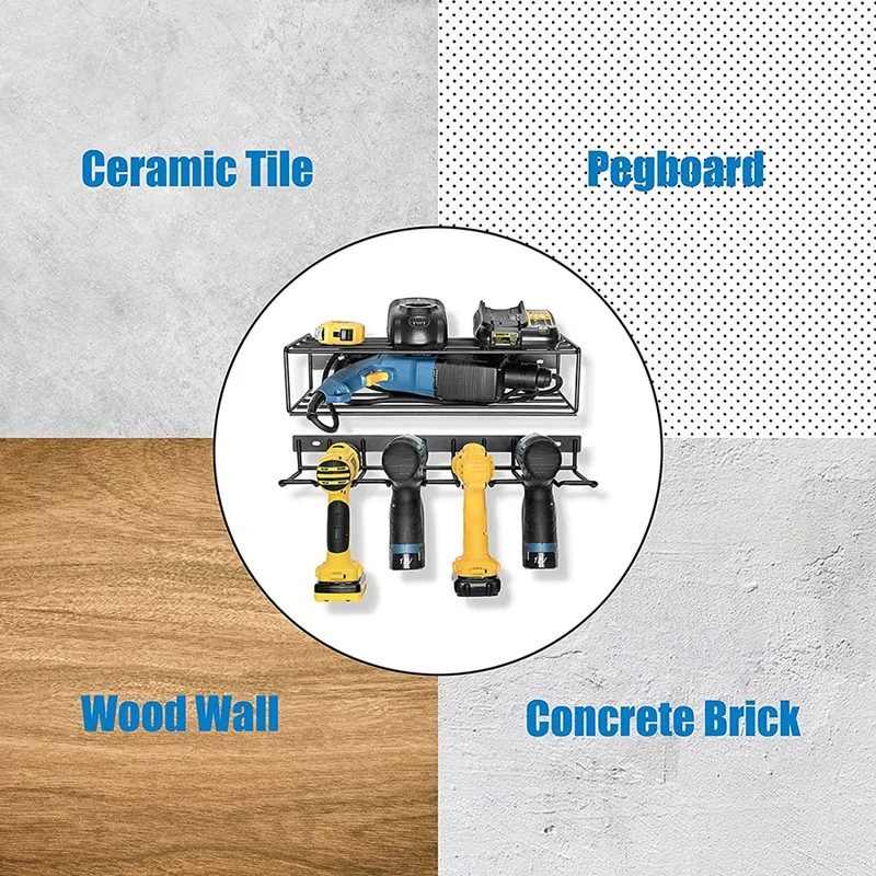 Power Tool Organizer Drill Storage Rack Shelf Wall Mounted Heavy Duty Power Drill Holder for Drill Charging Station portable tool chest